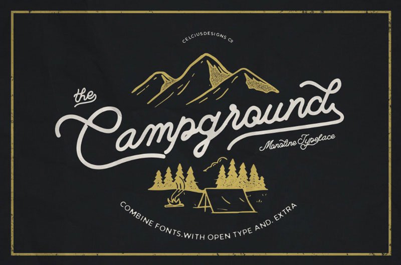 Free-Campground-Monoline-Script