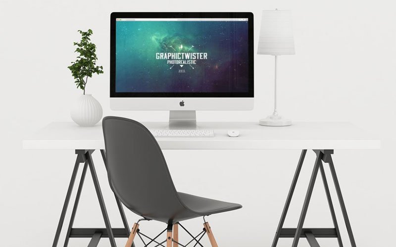 Free-Home-Office-with-iMac-Mockup