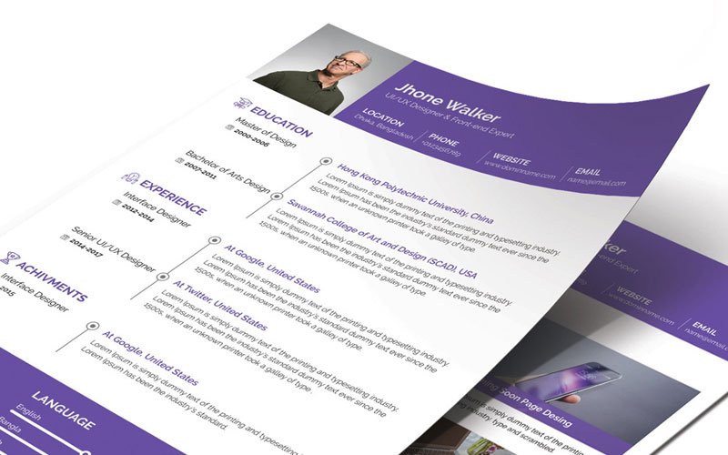 Free-Simple-Resume-(CV)-Design-Template-With-Cover-Letter