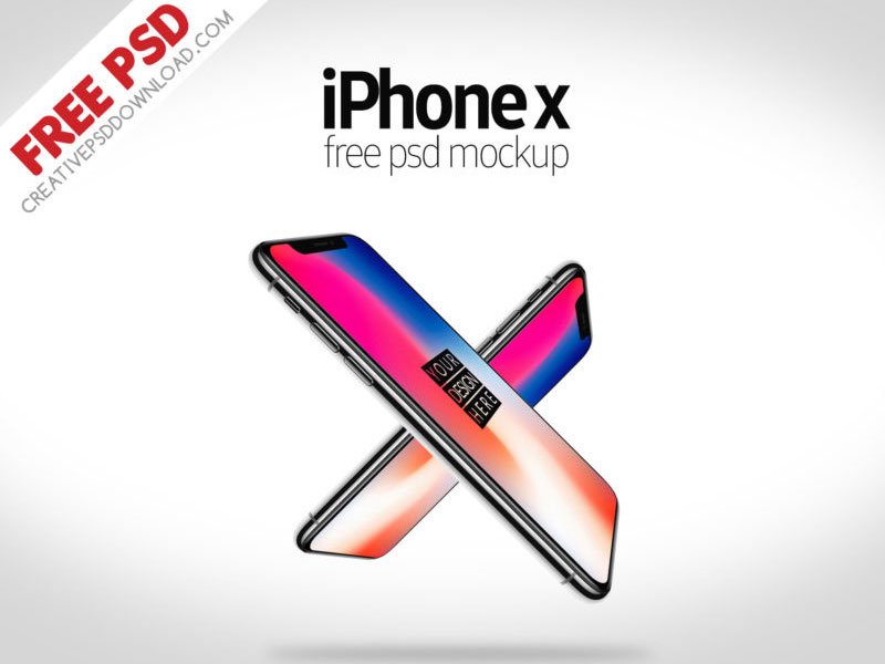 Flying-iPhone-X-Free-PSD-Mockup