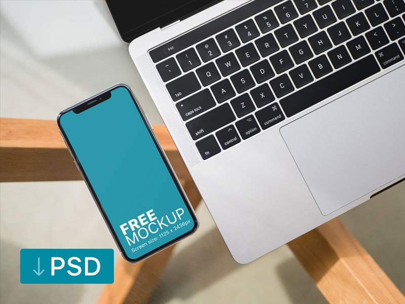 Free-mockups,-iPhone-And-Macbook-On-Glass-Table