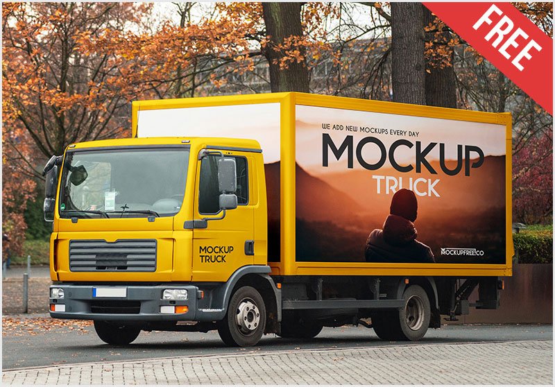 Truck-Free-PSD-Mockup