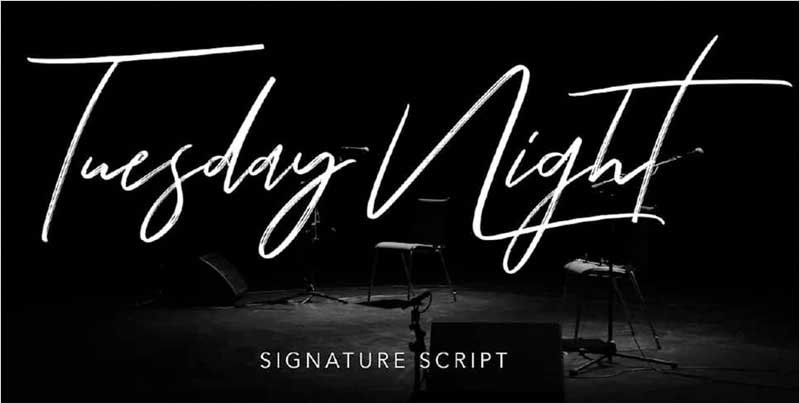 Tuesday-Night-Signature-Script-Font