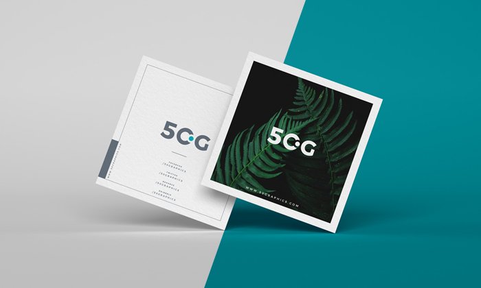ALL FREE MOCKUPSFree Brand Square Business Cards Mockup PSD