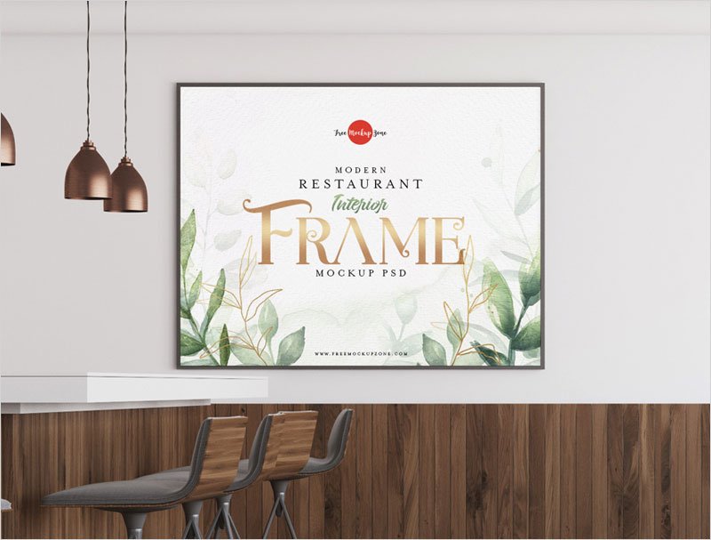 Free-Modern-Restaurant-Interior-Frame-Mockup