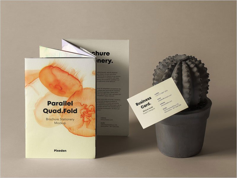 Free-Quad-Fold-Psd-Brochure-Mockup