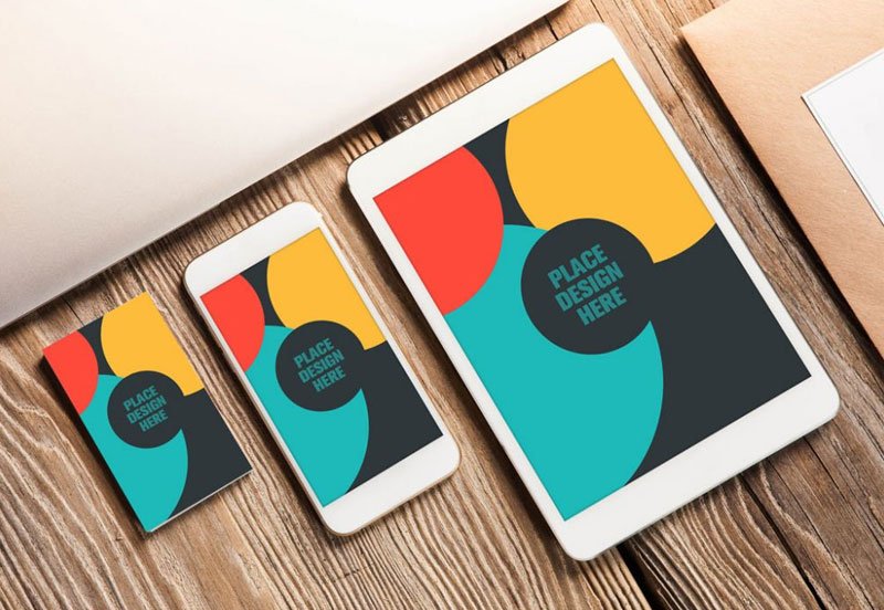 Business-Card-and-Apple-Devices-Mockup