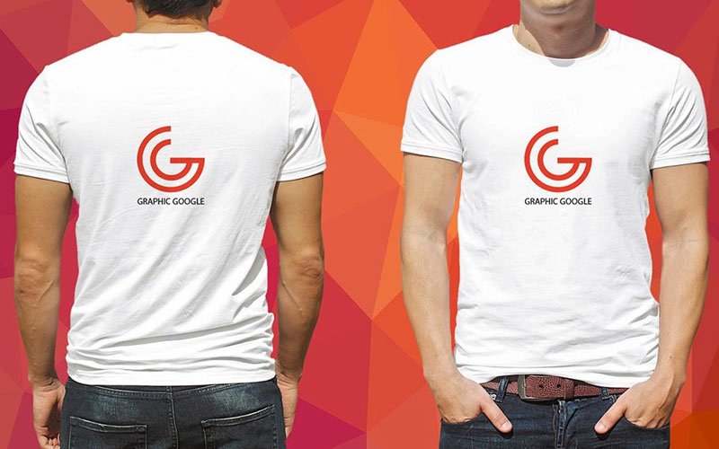 Free-Front-and-back-male-T-Shirt-Mockup