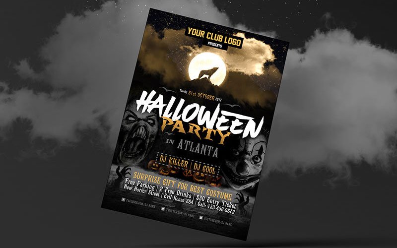 Free-Halloween-Party-Costume-Flyer-Design-Template