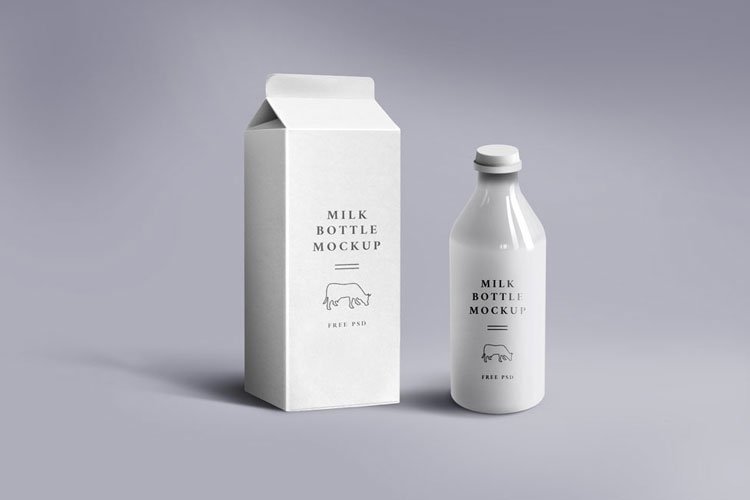 Free-Milk-Carton-&-Glass-Mockup