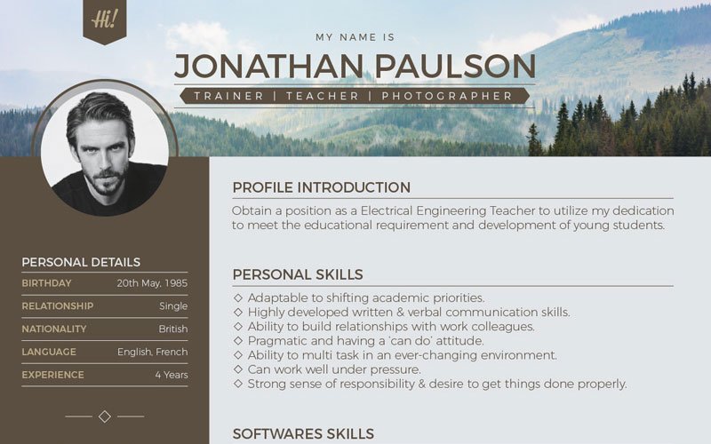 Free-Professional-Modern-Resume-(CV),-Portfolio-Page-&-Cover-Letter-Design-Template