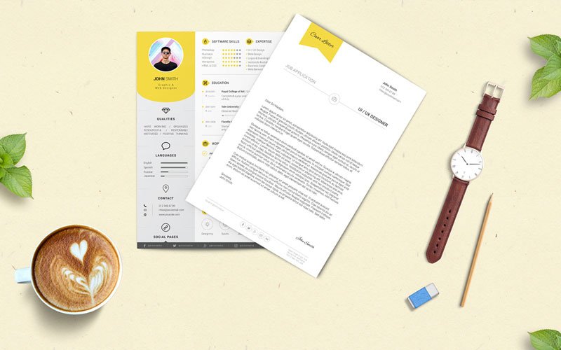 Free-Professional-Resume-(CV)-Design-Template-With-Cover-Letter-PSD-Files