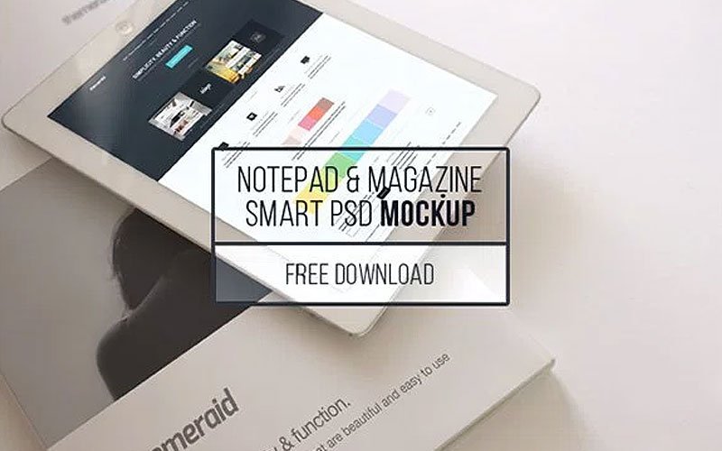 Free-Psd-Notepad-&-Magazine-Mockup