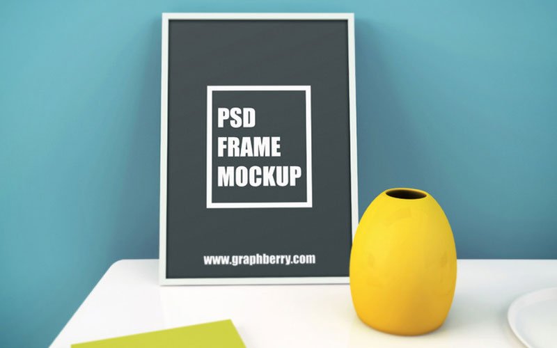Picture-Frame-on-Table-PSD-Mockup
