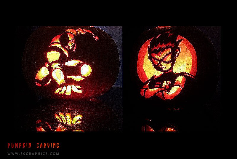 Slade-Vs-Robin-Pumpkins-Carvings