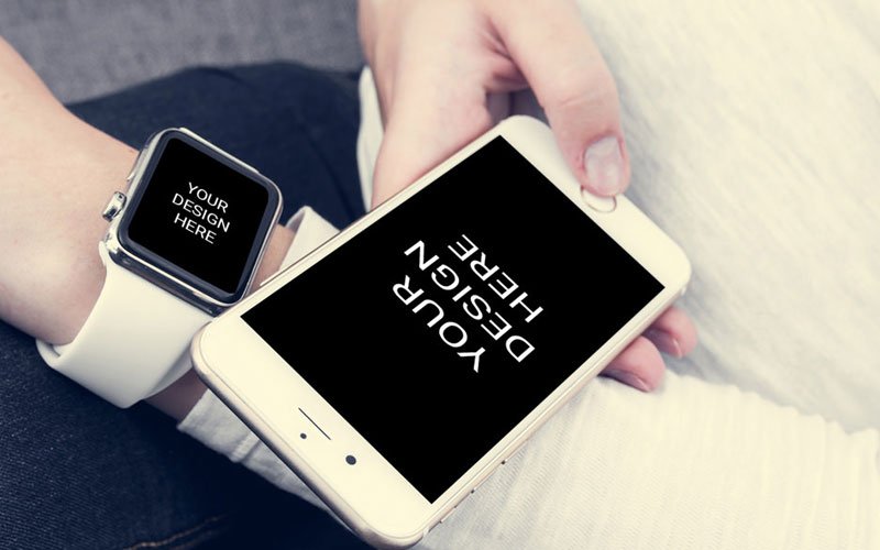 iPhone-With-Smartwatch-Mockup