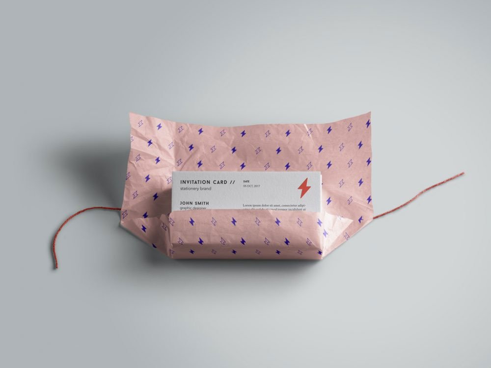 Free-Business-Cards-in-Wrapping-Paper-Mockup