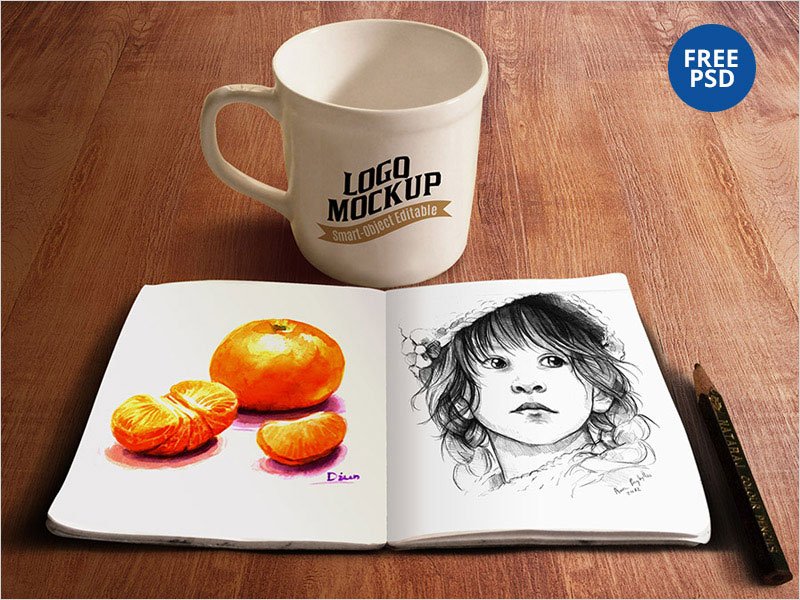 Sketchbook-&-Coffee-Cup-Mockup