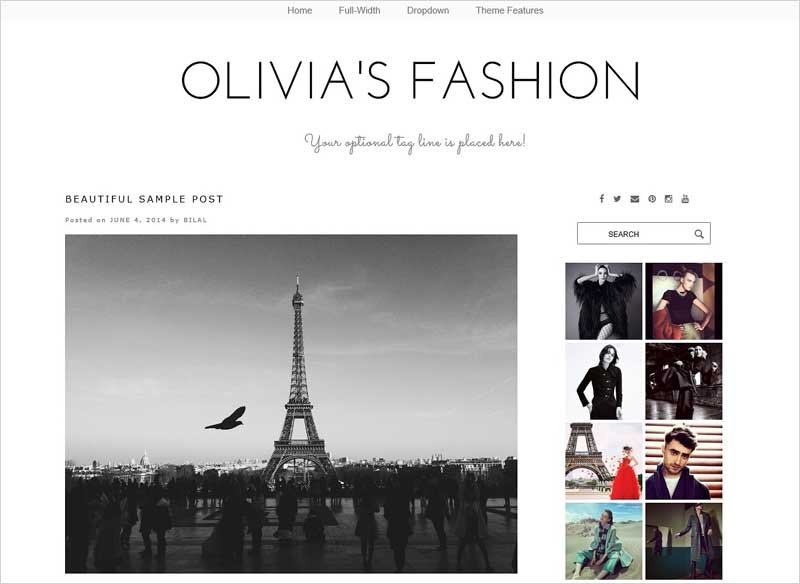 WordPress-Theme---Olivia's-Fashion