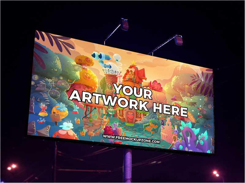 Free-Night-Scene-Advertisement-Billboard-Mockup-2018