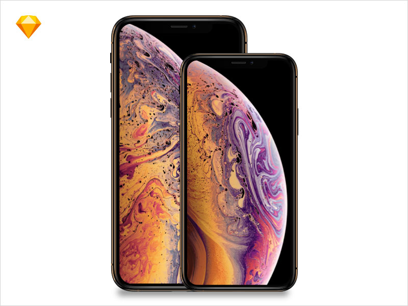 Apple-iPhone-Xs,-iPhoneXsMax-MockUp-free-Sketch