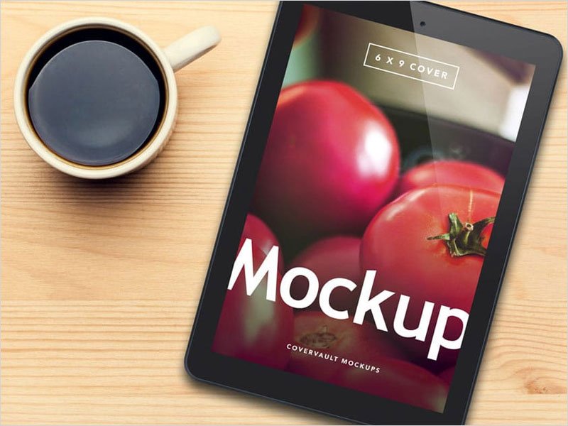 Black-Tablet-And-Coffee-PSD-Mockup