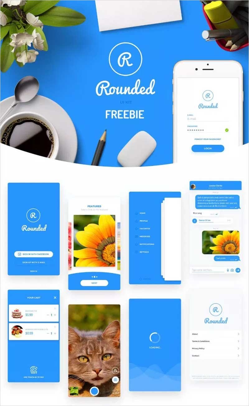 Round-Mobile-UI-Kit-Free-Demo