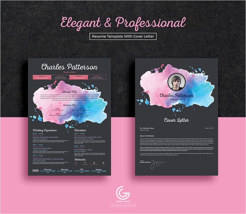 Free-Elegant-&-Professional-Resume-CV-Template-With-Cover-Letter