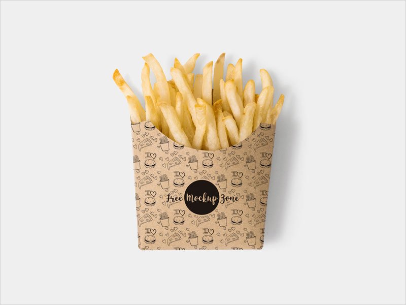 Free-Brown-Paper-French-Fries-Box-Mockup-Psd