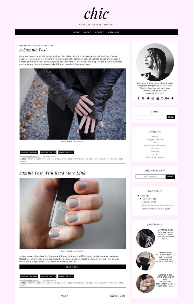 Chic---Pre-made-Blogger-Template