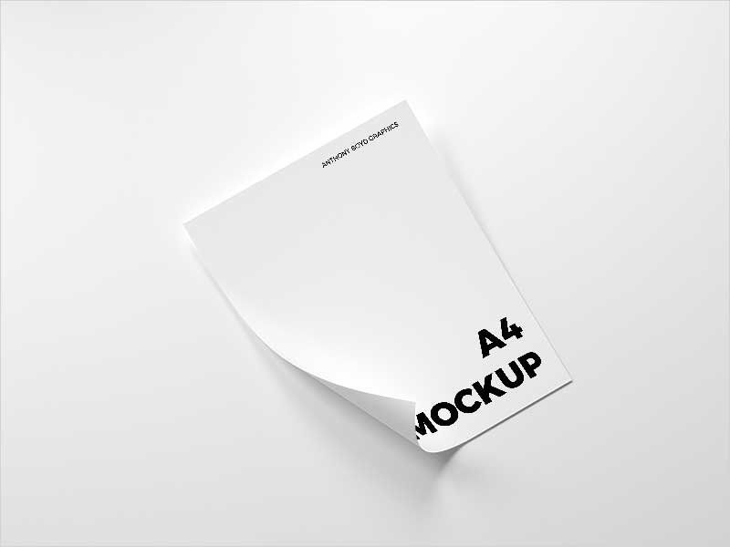 Folded-A4-Paper-Mockup
