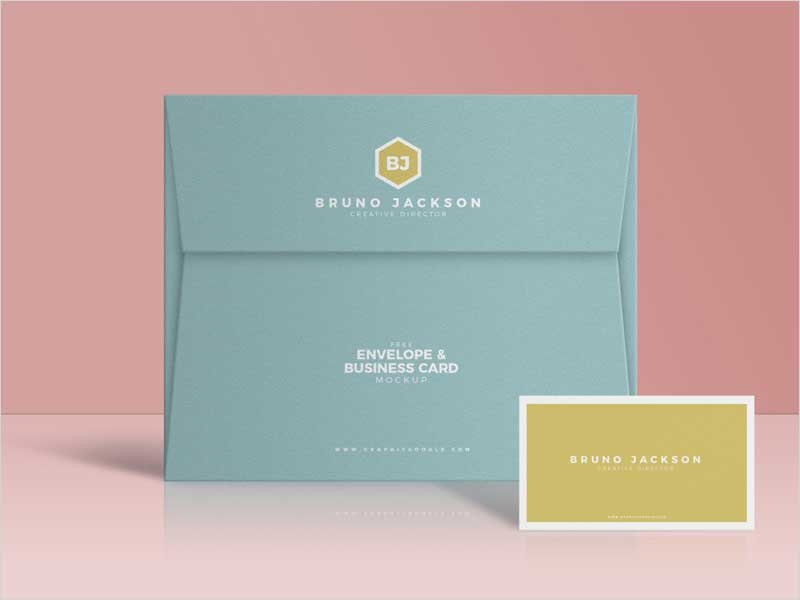 Free-Envelope-&-Business-Card-Mockup-PSD