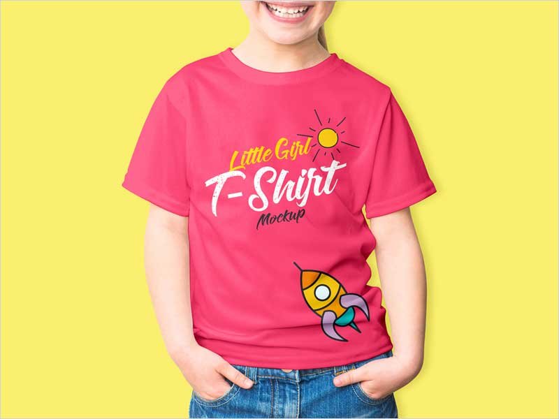 Free-Little-Girl-T-Shirt-Mockup-Psd