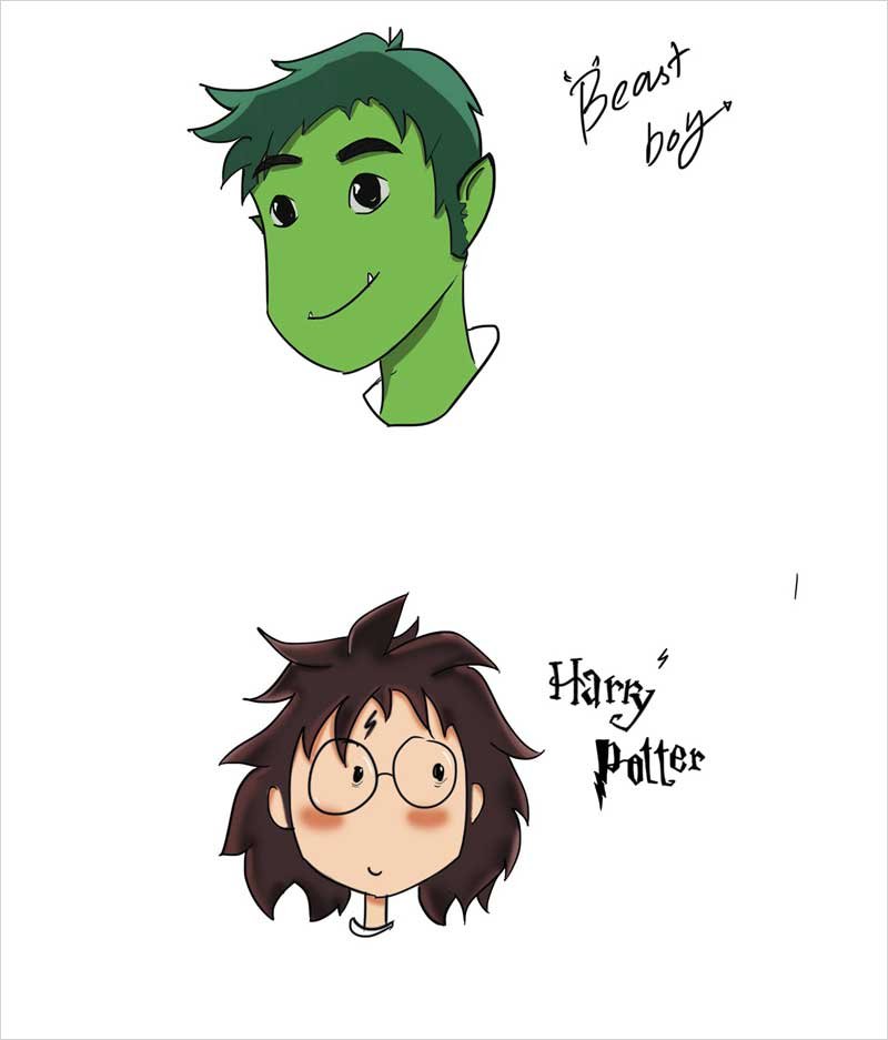 Beast-Boy-and-Harry-Potter