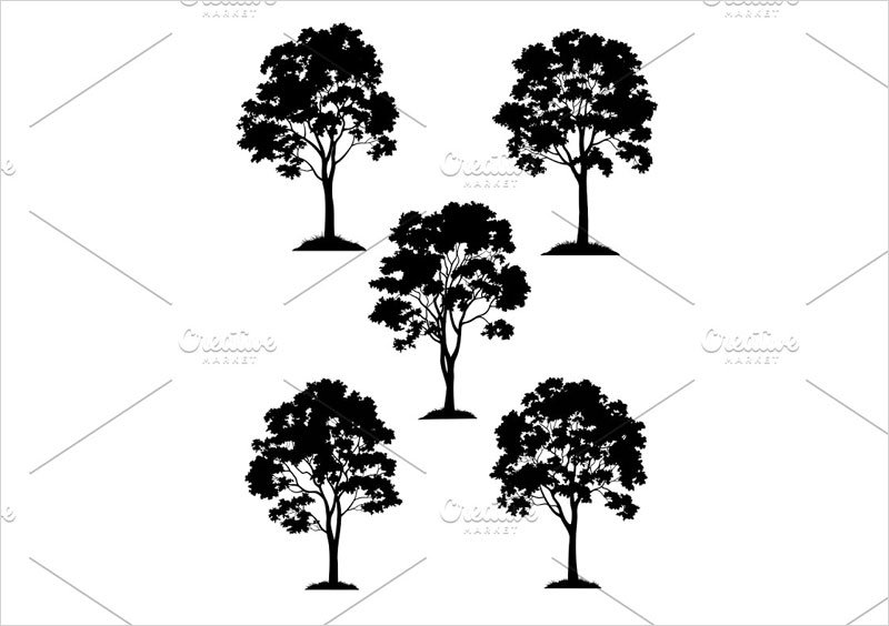 Maple-Trees-and-Grass-Silhouette