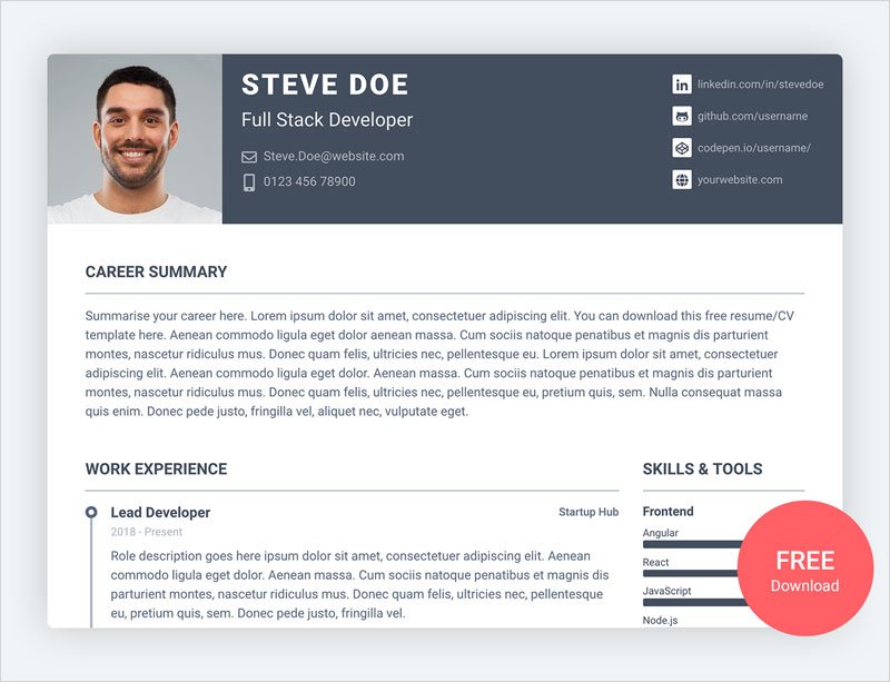 Pillar-–-Free-Bootstrap-4-Resume-CV-Template-for-Developers