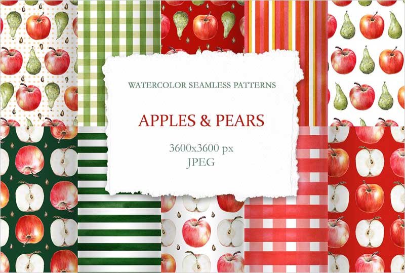 Apple-and-Pears-Seamless-Patterns