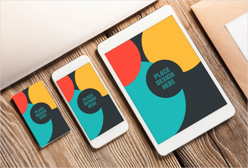 Business-Card-and-Apple-Devices-Mockup