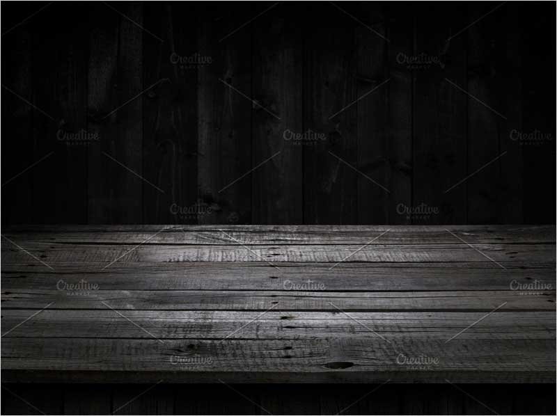 Dark-wood-table-for-product-display