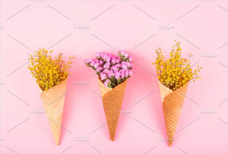 Yellow-and-pink-flowers-in-cones