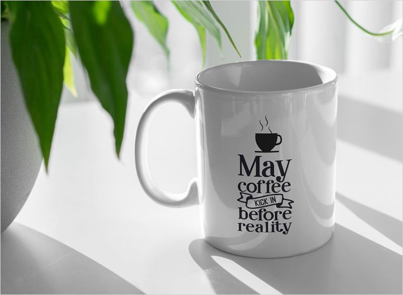 Coffee-Cup-and-Plant-Mockup
