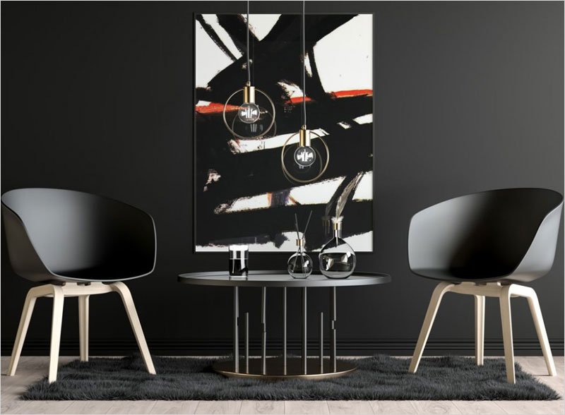 Free-Poster-on-dark-Livingroom-Wall-Mockup