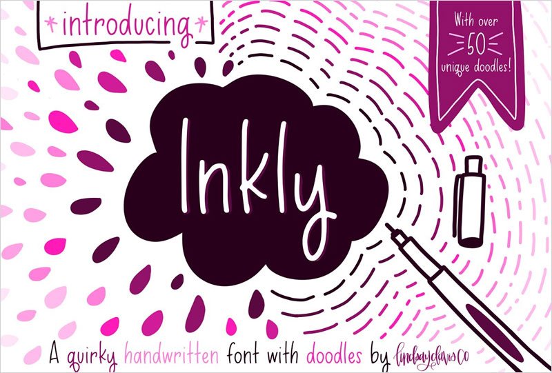 Inkly-Font-+-Doodles
