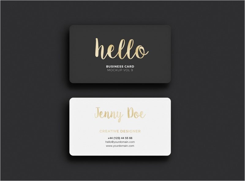 Free-Gold-Business-Card-Mockup