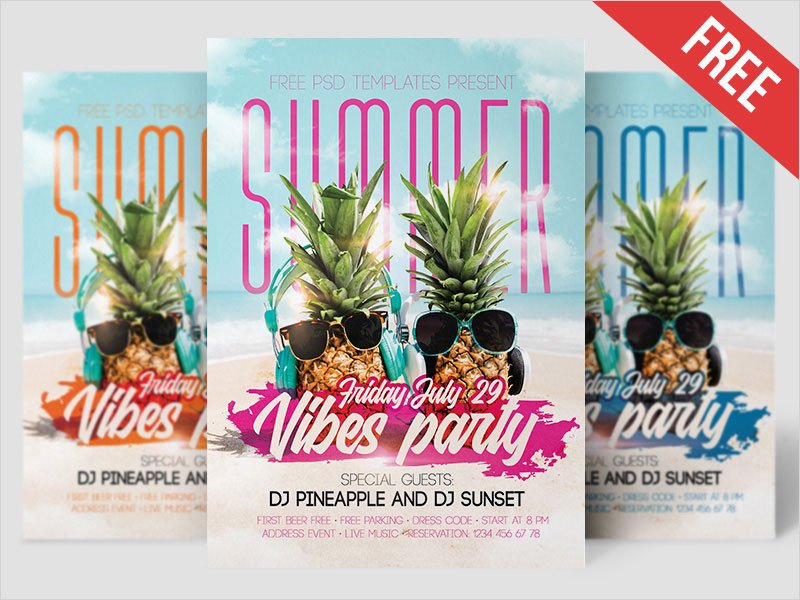 Free-Summer-Vibes-Party-Flyer-in-PSD