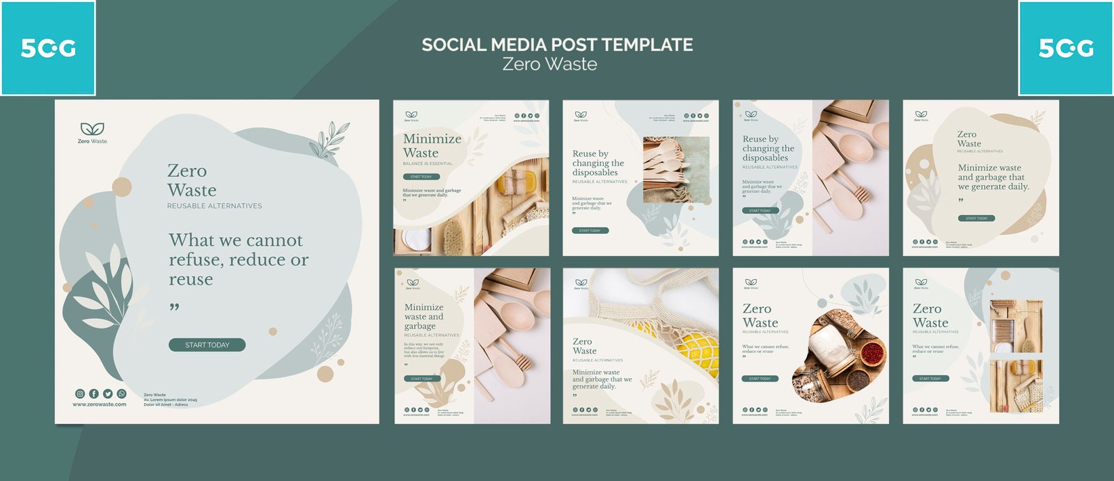 Free Zero Waste Products Social Media Post Template