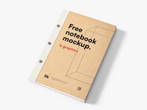 free kraft notebook mockup